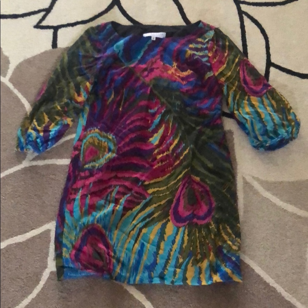 Trina Turk Rainbow Peacock Feather Dress 2